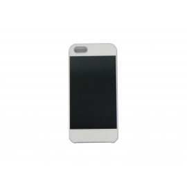 Coque pour Iphone 5 aluminium noire contour blanc + film protection écran offert