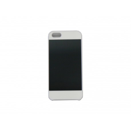 Coque pour Iphone 5 aluminium noire contour blanc + film protection écran offert