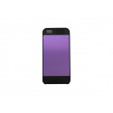 Coque pour Iphone 5 aluminium violet contour noir + film protection écran offert