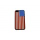 Coque pour Iphone 5 silicone drapeau USA/Etats Unis noir + film protection écran offert