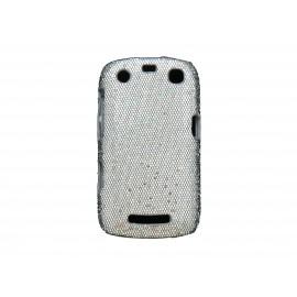 Coque pour Blackberry Curve 9350/9360/9370 paillettes blanches  + film protection écran offert