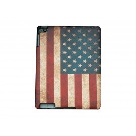 Pochette Ipad 2/3 vintage drapeau USA/Etats-Unis version 4+ film protection écran