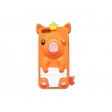 Coque pour Iphone 5 silicone cochon orange+ film protection écran offert