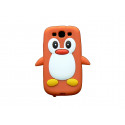 Coque pour Samsung I9300 Galaxy S3 silicone pingouin orange + film protection écran offert