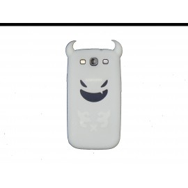 Coque pour Samsung I9300 Galaxy S3 silicone diable phosphorescent + film protection écran offert