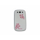 Coque pour Samsung I9300 Galaxy S3 silicone blanche cercles roses+ film protection écran offert