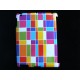 Coque Ipad 2 carreaux multicolores + film protection écran offert