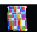 Coque Ipad 2 carreaux multicolores + film protection écran offert