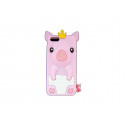 Coque pour Iphone 5 silicone cochon rose+ film protection écran offert