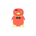 Coque pour Iphone 5 silicone pingouin rouge nud papillon noir + film protection écran offert