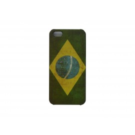 Coque pour Iphone 5 drapeau Brésil vintage + film protection écran offert