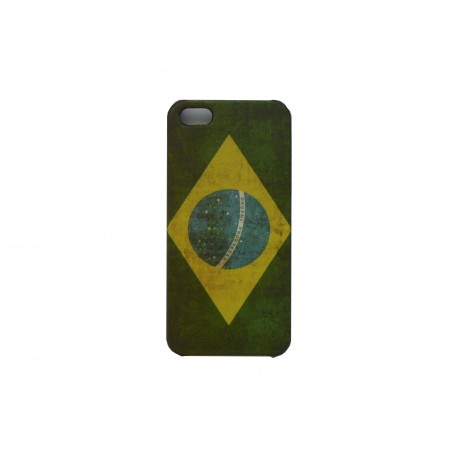 Coque pour Iphone 5 drapeau Brésil vintage + film protection écran offert