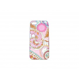 Coque pour Iphone 5 mate cachemire rose + film protection écran offert