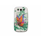 Coque pour Samsung I9300 Galaxy S3 silicone blanche papillon multicolore + film protection écran offert