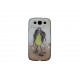 Coque pour Samsung I9300 Galaxy S3 marron dame robe jaune + film protection écran offert