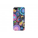 Coque pour Iphone 5 silicone noire cachemire multicolore + film protection écran offert