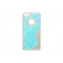 Coque pour Iphone 5 paillettes bleues métal+ film protection écran offert