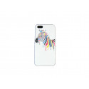 Coque pour Iphone 5 blanche zèbre multicolore + film protection écran offert