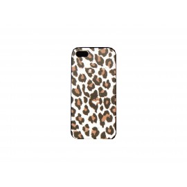 Coque pour Iphone 5 léopard beige et marron  + film protection écran offert