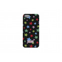 Coque pour Iphone 5 noire étoiles multicolores  + film protection écran offert