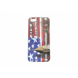 Coque pour Iphone 5 drapeaux Etats Unis/USA Etoiles bleues  + film protection écran offert