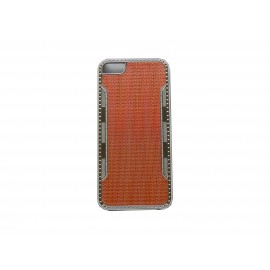 Coque pour Iphone 5 rouge contour métal + film protection écran offert