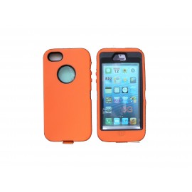 Coque pour Iphone 5 intégrale et incassable orange + film protection écran offert