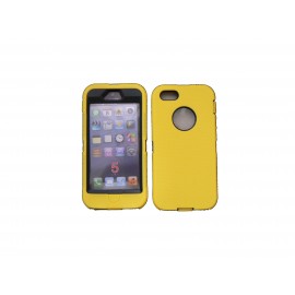 Coque pour Iphone 5 intégrale et incassable jaune + film protection écran offert