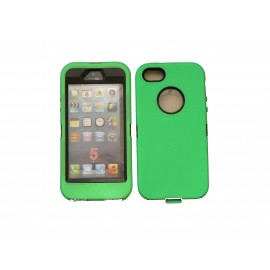 Coque pour Iphone 5 intégrale et incassable verte + film protection écran offert