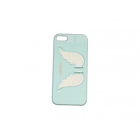 Coque pour Iphone 5 bleue ciel avec des ailes d'ange + film protection écran