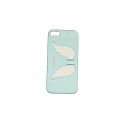 Coque pour Iphone 5 bleue ciel avec des ailes d'ange + film protection écran