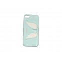 Coque pour Iphone 5 bleue ciel avec des ailes d'ange + film protection écran