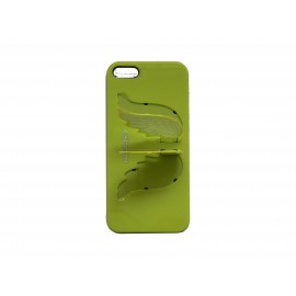 Coque pour Iphone 5 verte avec des ailes d'ange + film protection écran
