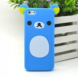 Coque pour Iphone 5 silicone koala bleu oreilles jaunes  + film protection écran offert