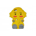 Coque pour Iphone 5 silicone éléphant jaune + film protection écran offert