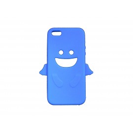 Coque pour Iphone 5 silicone ange bleu + film protection écran offert
