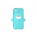 Coque pour Iphone 5 silicone ange bleu turquoise + film protection écran offert