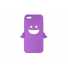 Coque pour Iphone 5 silicone ange violet + film protection écran offert