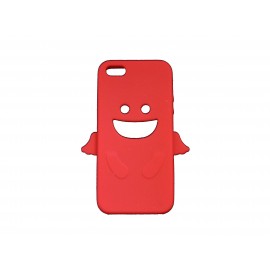 Coque pour Iphone 5 silicone ange rouge + film protection écran offert