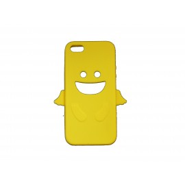Coque pour Iphone 5 silicone ange jaune + film protection écran offert