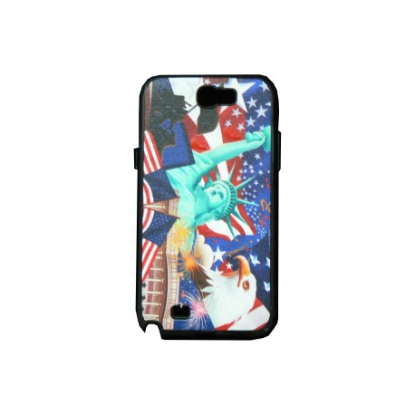 Coque pour Samsung Galaxy Note 2 - N7100  drapeau Etats-Unis/USA  statue de la liberté + film protection écran offert