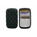 Coque pour Blackberry 8520 curve silicone noire strass diamants + film protection écran offert