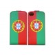 Pochette pour Iphone 4 en simili-cuir drapeau portugal+ film protection écran