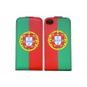 Pochette pour Iphone 4 en simili-cuir drapeau portugal+ film protection écran