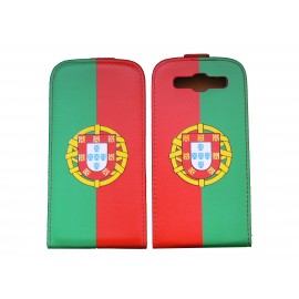 Pochette pour Samsung I9300 Galaxy S3 simili-cuir drapeau Portugal + film protectin écran