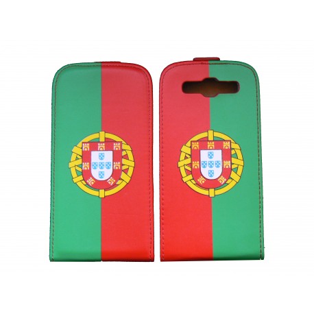 Pochette pour Samsung I9300 Galaxy S3 simili-cuir drapeau Portugal + film protectin écran