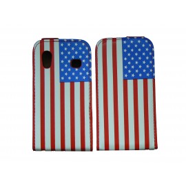 Pochette pour Samsung Galaxy Ace S5830 simili-cuir drapeau USA/Etats-Unis + film protectin écran