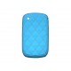 Coque pour Blackberry 8520 curve silicone bleue strass diamants + film protection écran offert