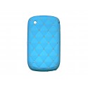 Coque pour Blackberry 8520 curve silicone bleue strass diamants + film protection écran offert