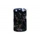 Coque Blackberry Curve 9350/9360/9370 noire fleurs argents + film protection écran offert